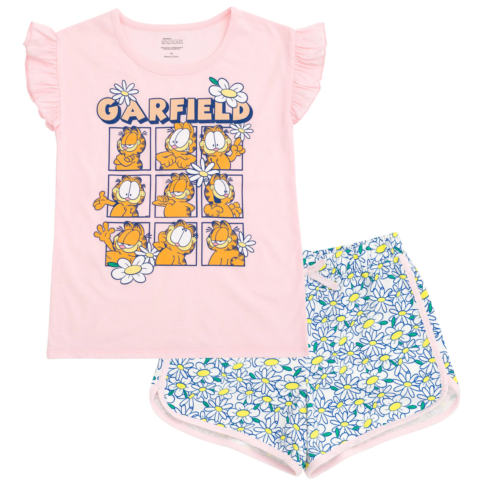 Garfield Girls' 2-Piece Tee and Shorts Set