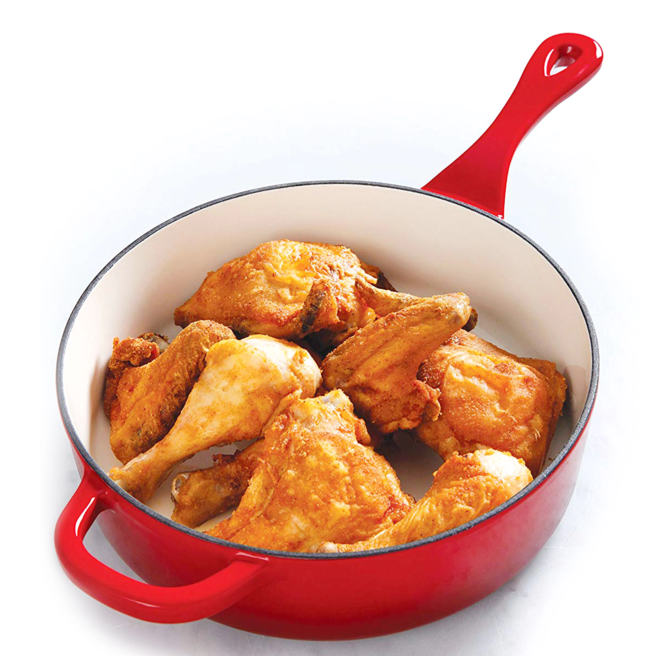 Crock-Pot Artisan 12 Inch Enameled Cast Iron Skillet in Scarlet Red