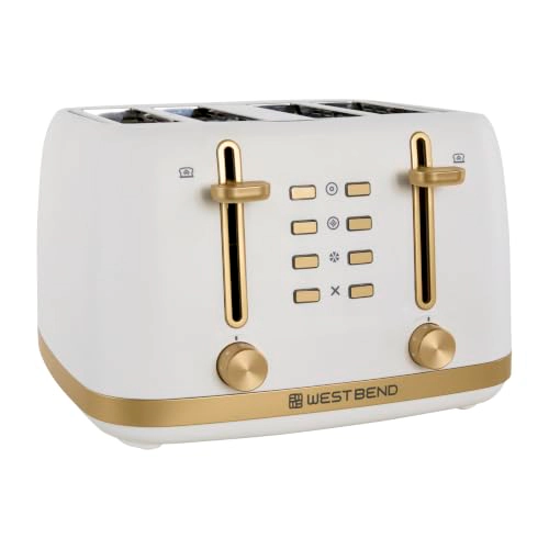 WEST BEND 4-Slice Toaster White and Gold