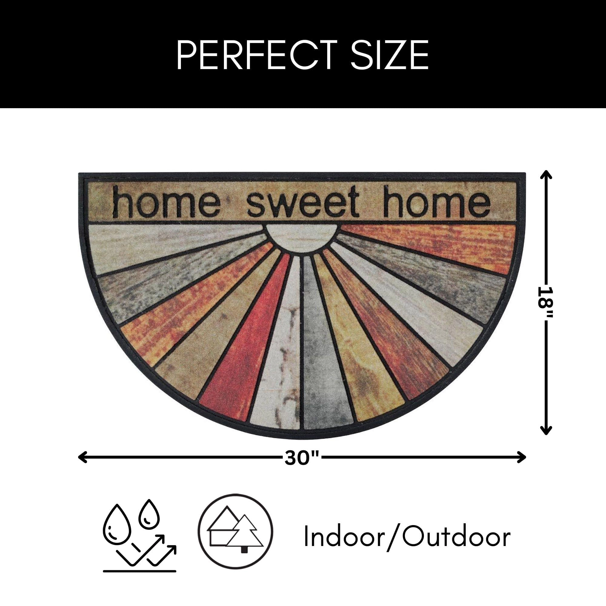 Evideco French Home Goods Brown Orange Sweet Rubber Doormat 30 x 18 Inches
