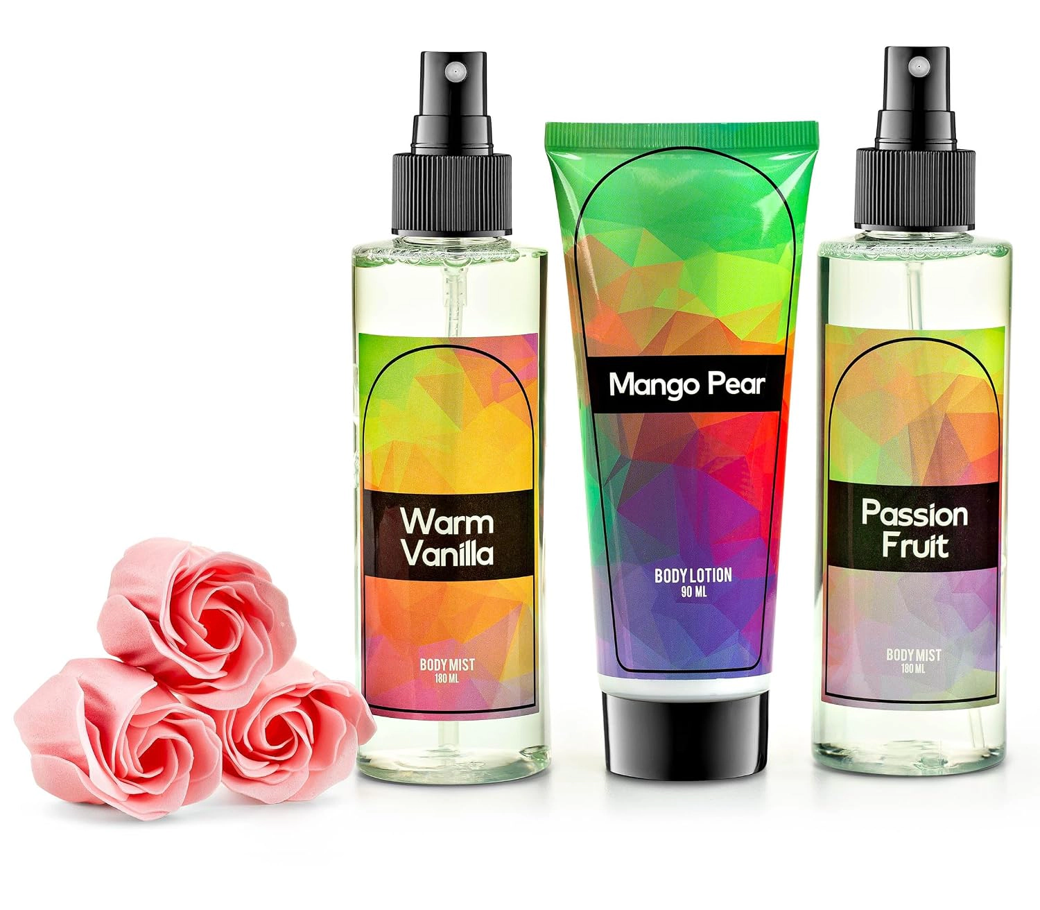 Freida and Joe Women Tropical Passion Fruit, Vanilla, Mango Body Splash Set Valentine's Gift