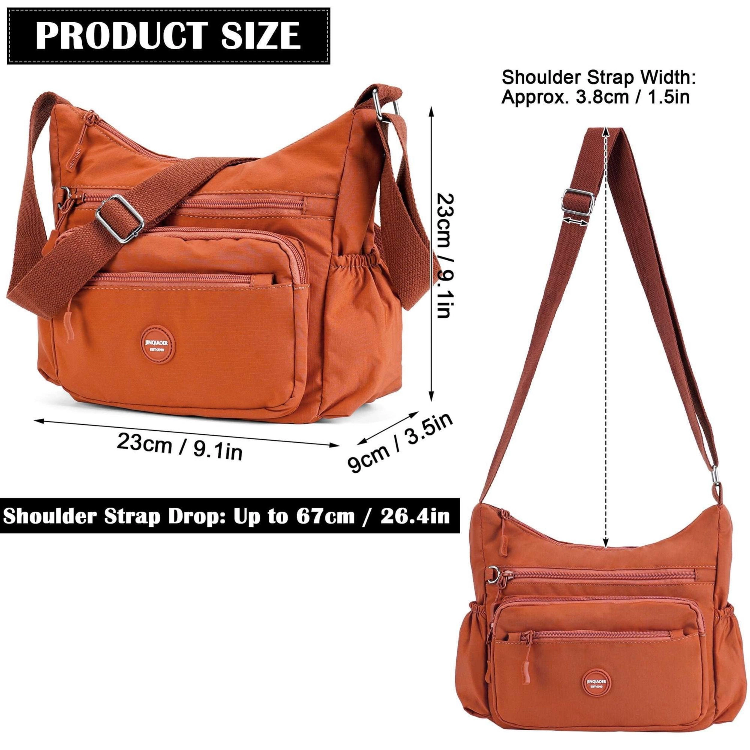 Home Collection Women’s Water Resistant Nylon Crossbody Bag with Multi Pockets