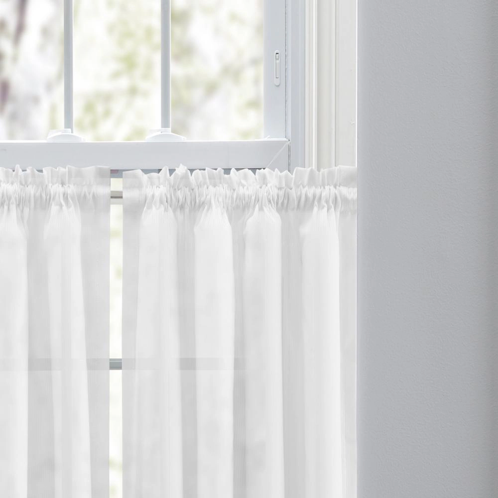 Ellis Curtain Shadow Stripe 1.5 Rod Pocket Tailo Tier Pair for Windows