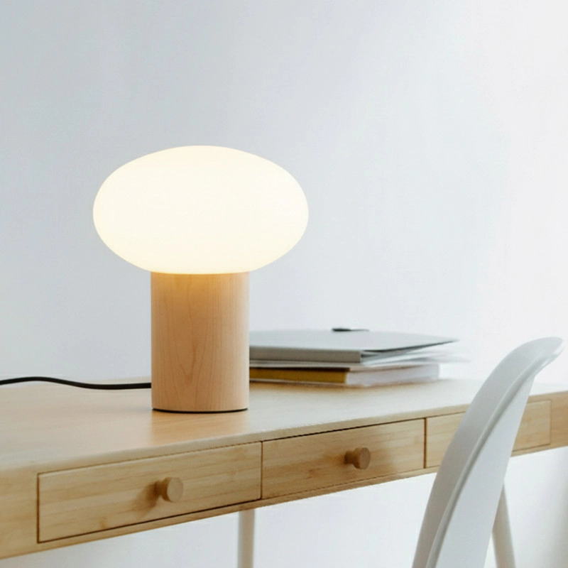 Brightech Ivy Glass Wood Desk Lamp
