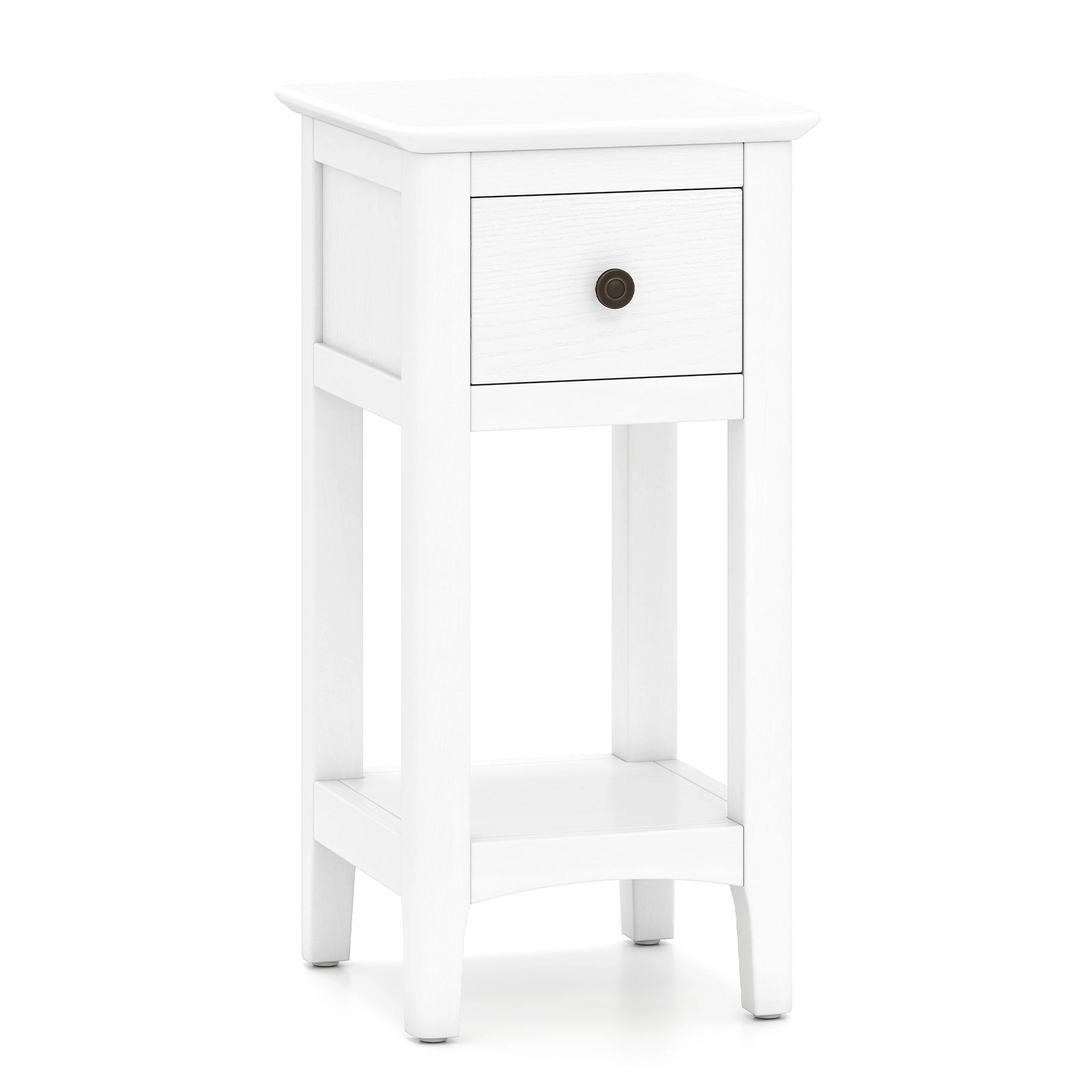 SlickBlue 3-Tier Wooden Nightstand with Drawer and Shelves