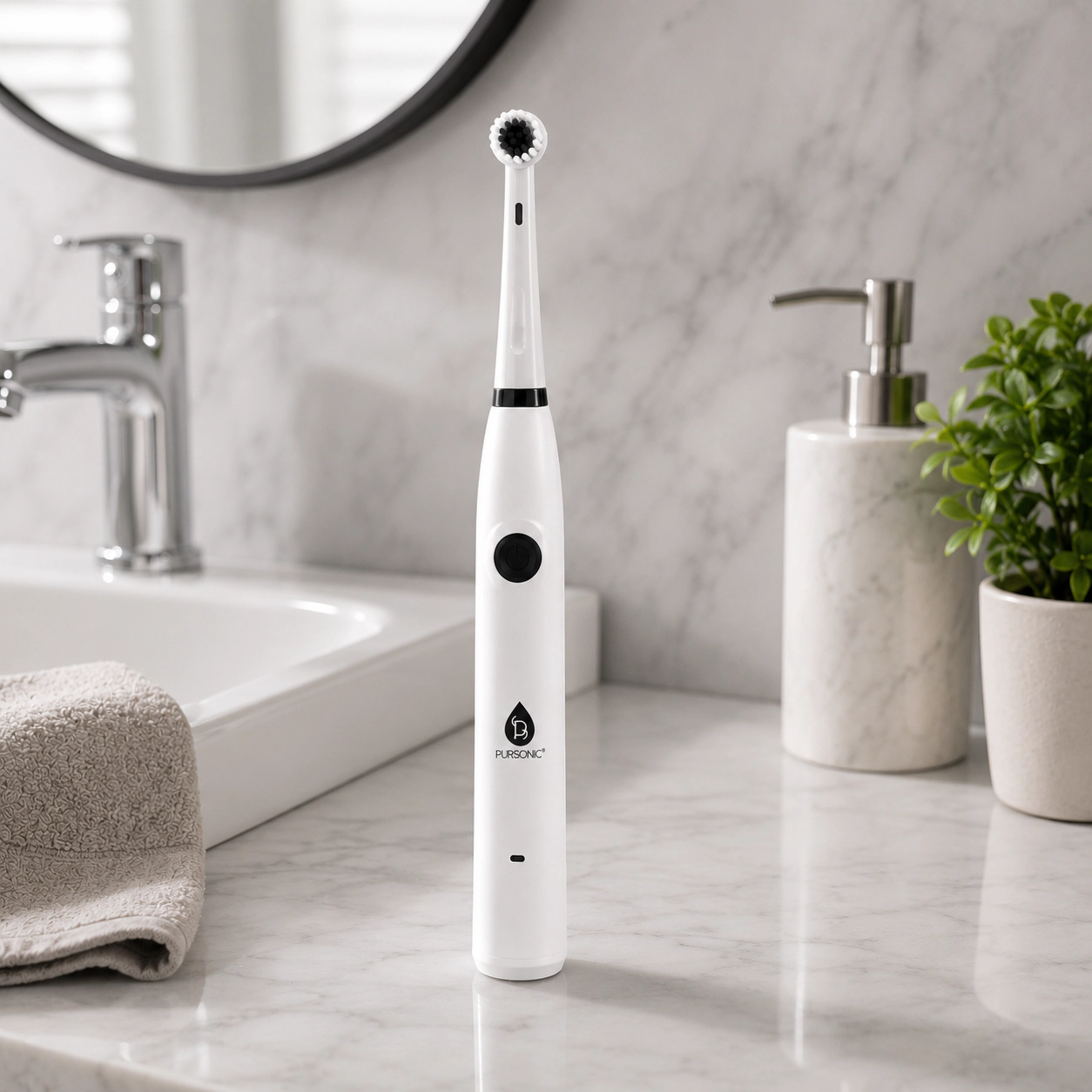 Pursonic Unisex USB Rechargeable Sonic Electric Toothbrush with UV Sanitizer, 3 Modes & 3 Brush Heads