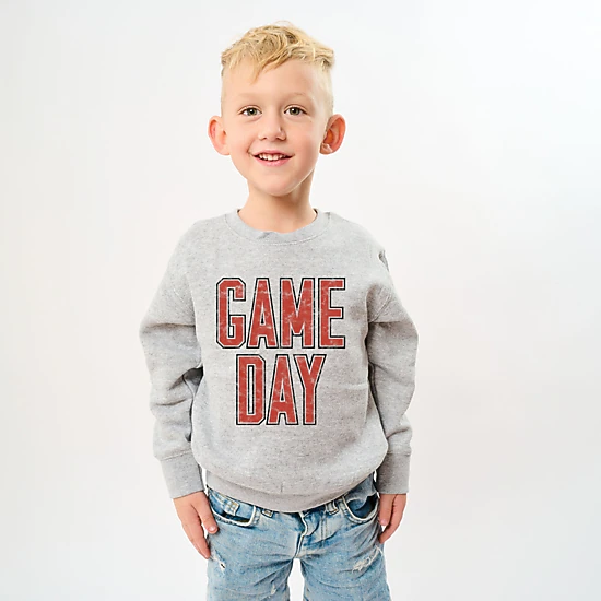 The Juniper Shop - Youth Graphic Sweatshirt - Game Day Outlined Distressed