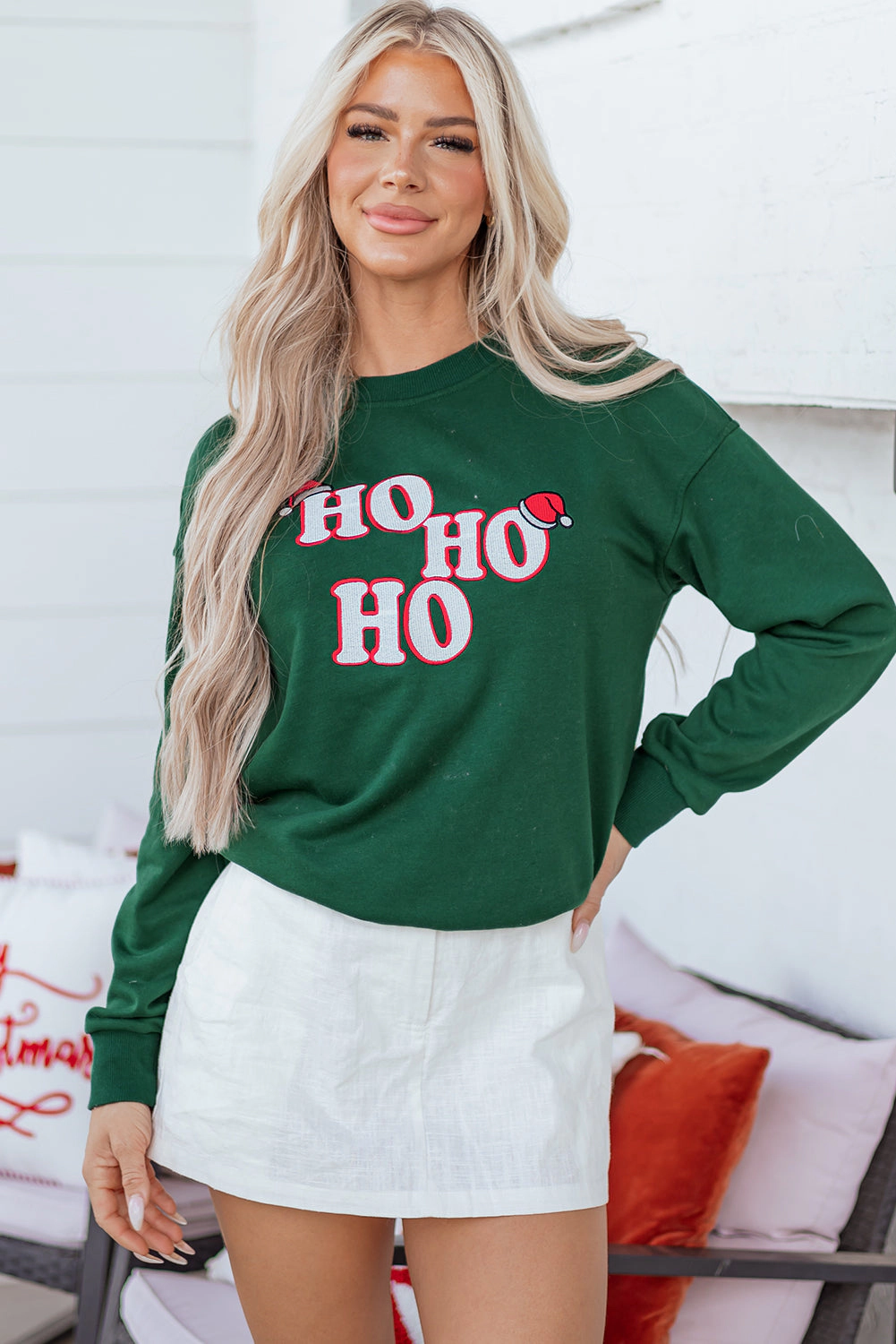 Threaded Pear Women's Piagwen Graphic Christmas Fashion Sweatshirt