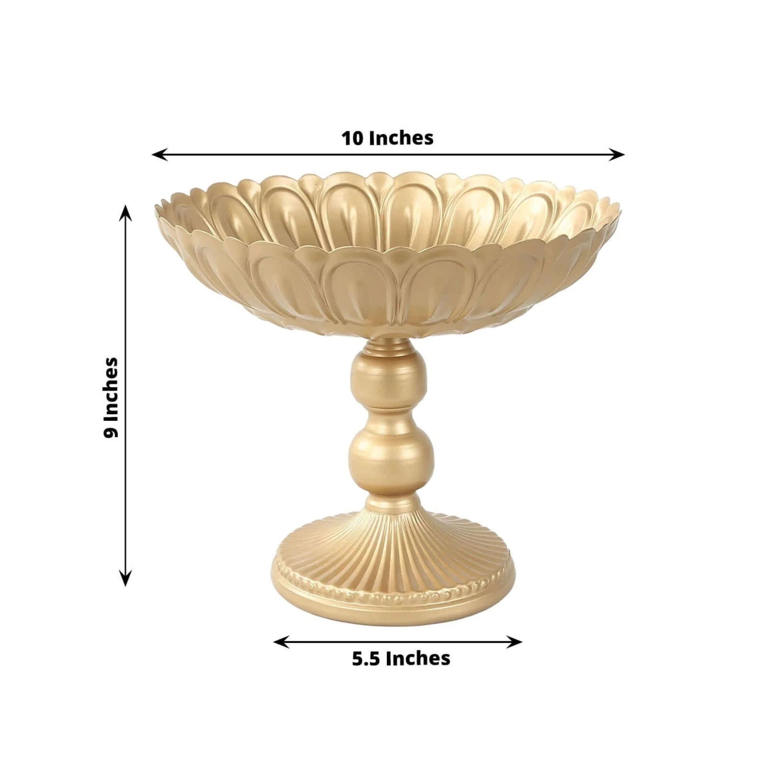 Home Collection Set of 4 9-Inch Metal Compote Pedestal Vases