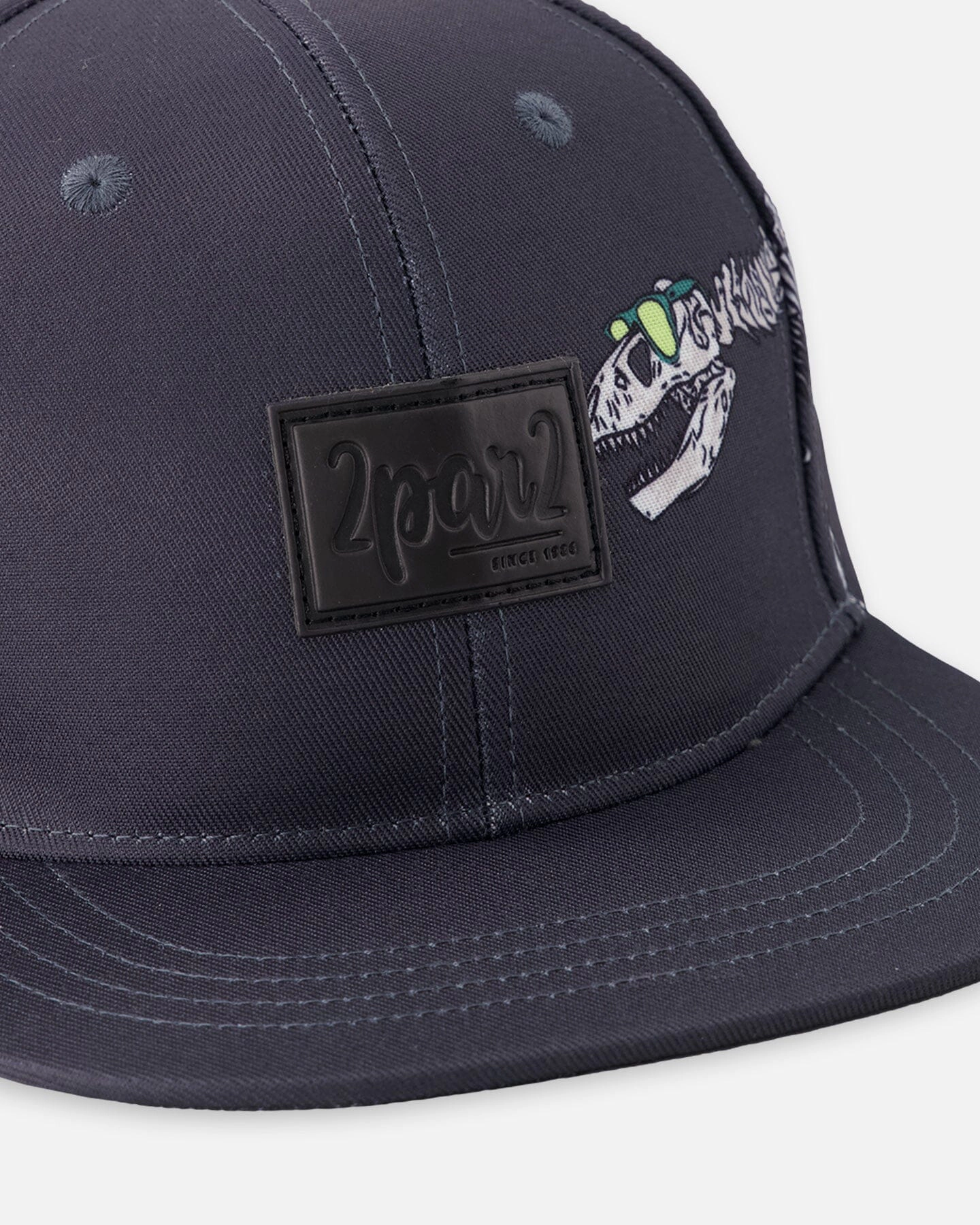 Deux par Deux Boys Dinosaur Skeleton Graphic Cap