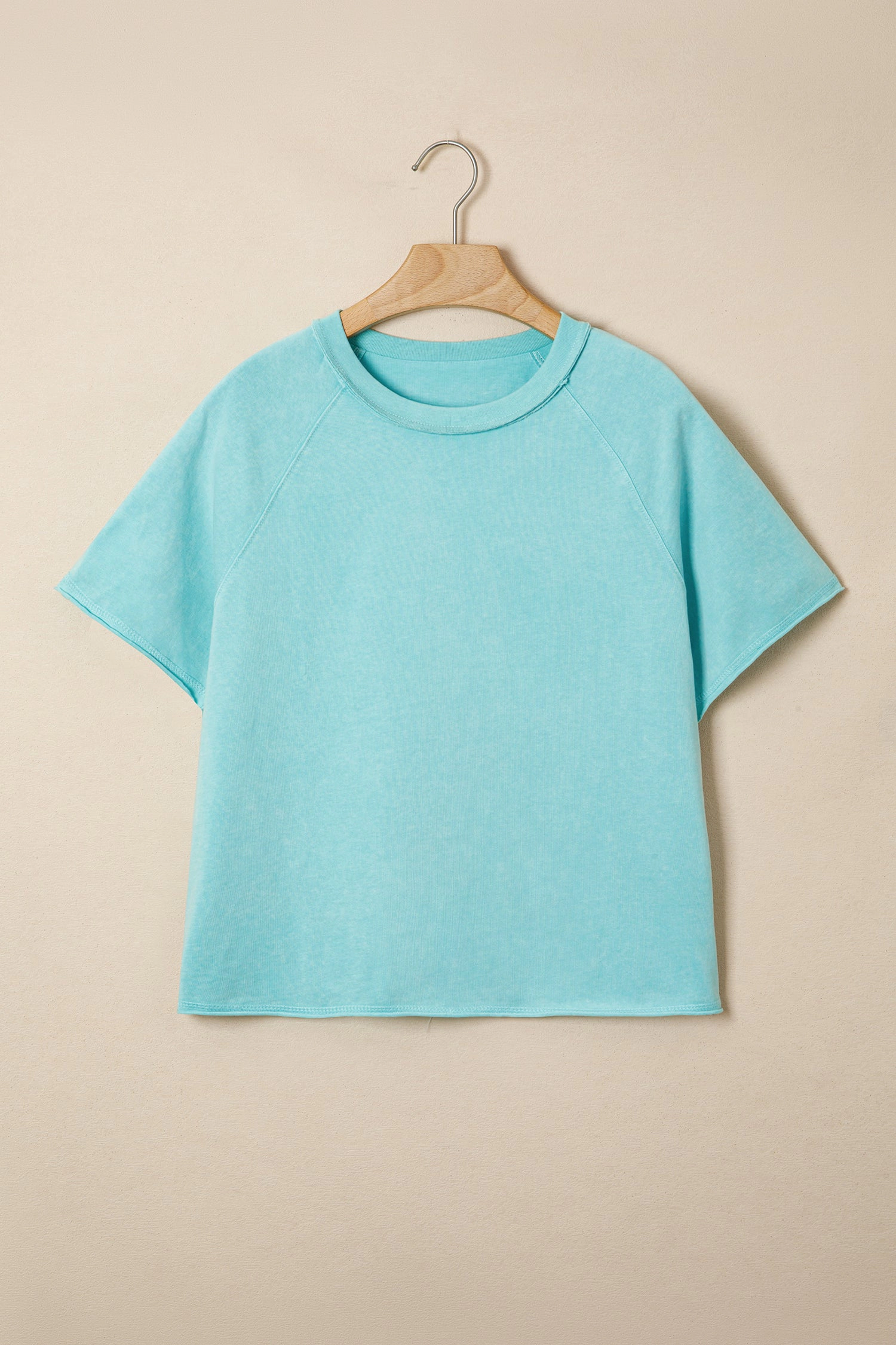 Threaded Pear Womens Judith Boxy Fit Cropped Tee - Mint Green, 100% Cotton