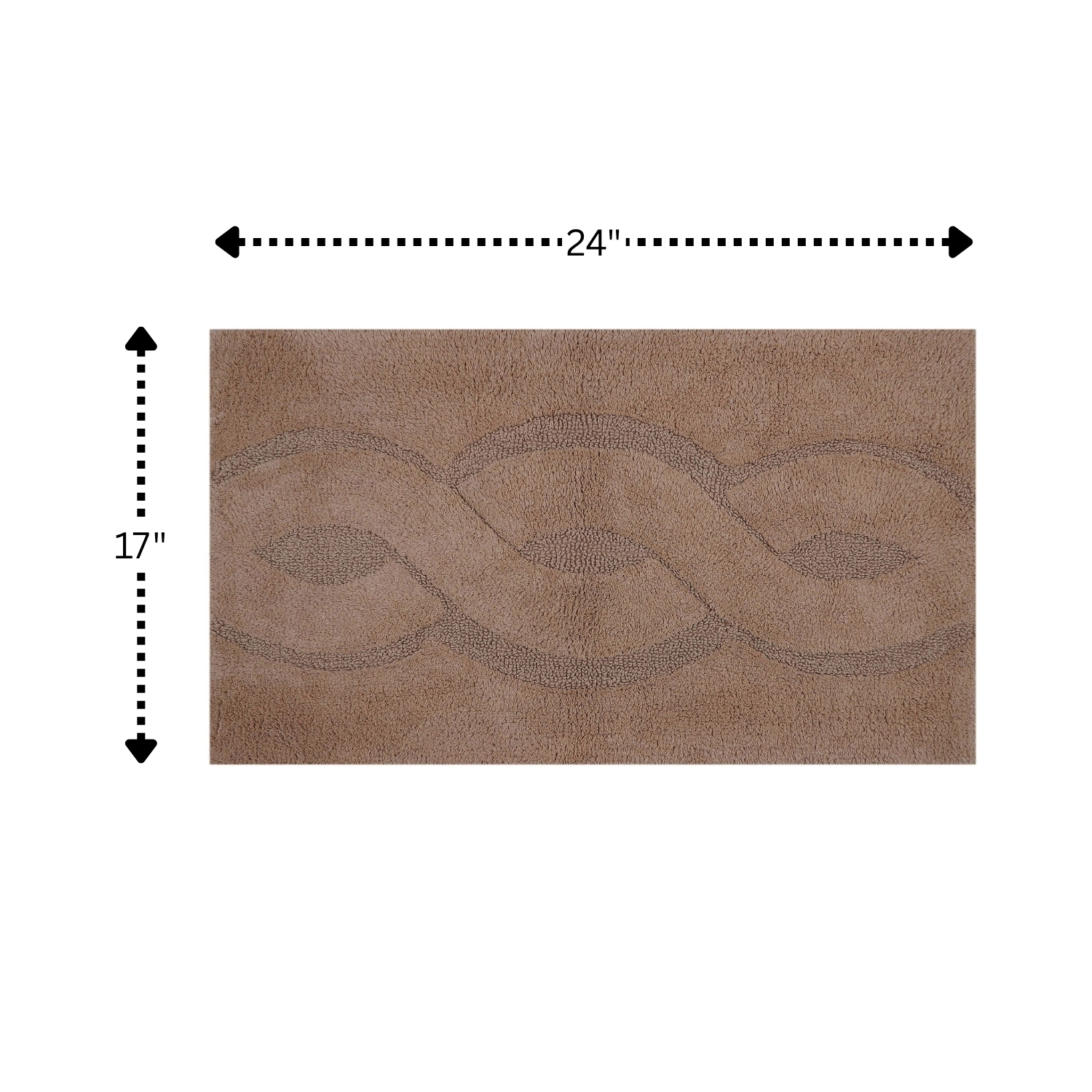 Perthshire Platinum Collection 100% Cotton Beautiful Sculptu Chain Design Bath Rug