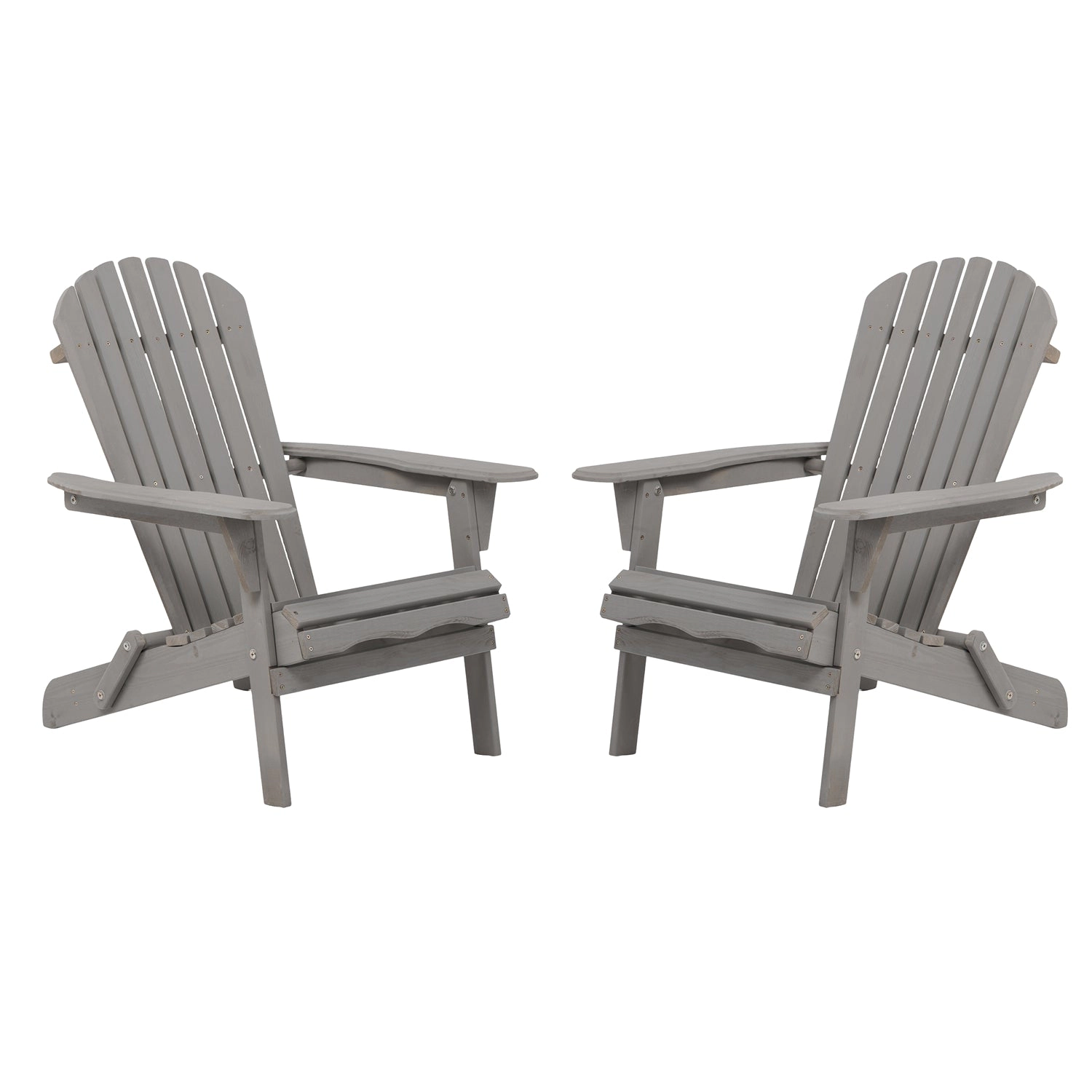 GBruno 2-Piece Folding Adirondack Chairs Hemlock Wood