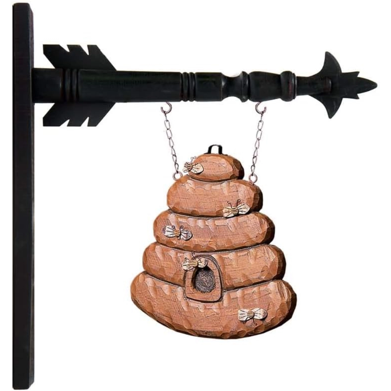 K&K Interiors Hanging Bee Hive Decorative Arrow Replacement Sign 14 x 12 Inch - Arrow Sold Separately