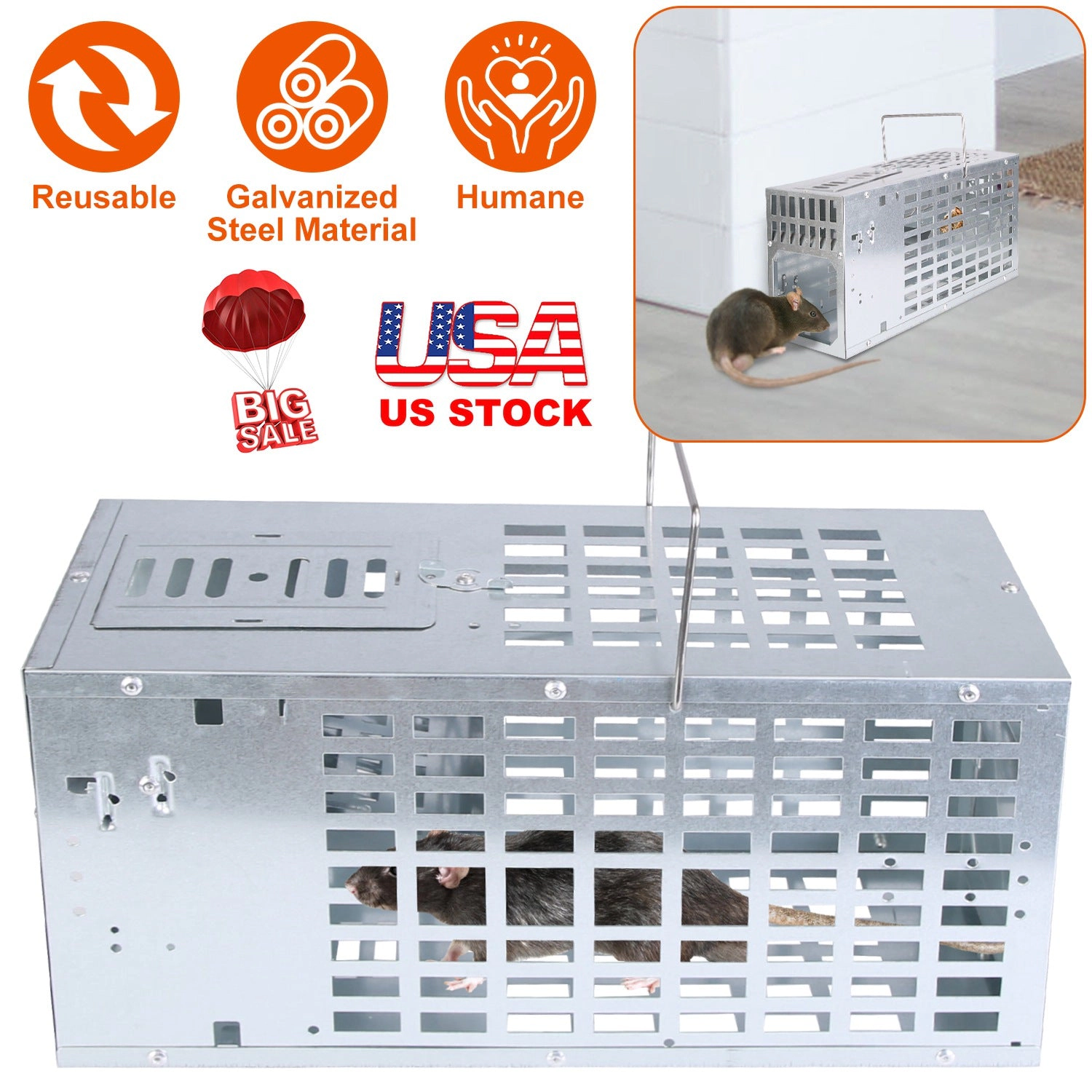 GBruno Humane Reusable Metal Mouse Trap Cage
