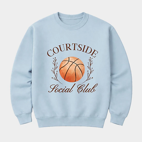 Simply Sage Market - Basketball Courtside Social Club -  Women's Graphic Sweatshirt