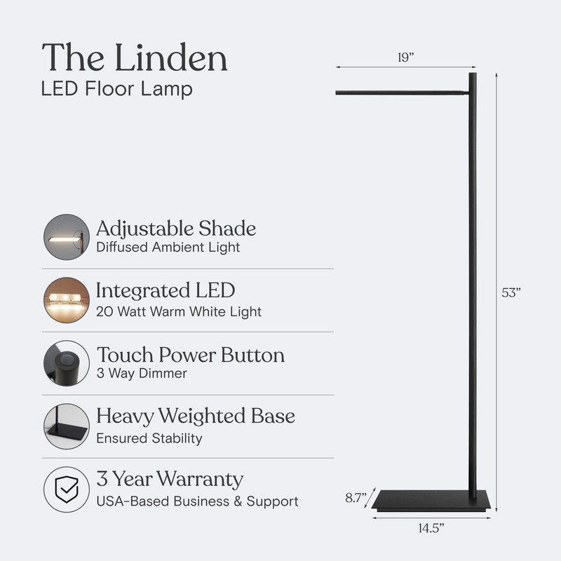Brightech Linden Adjustable LED Floor Lamp