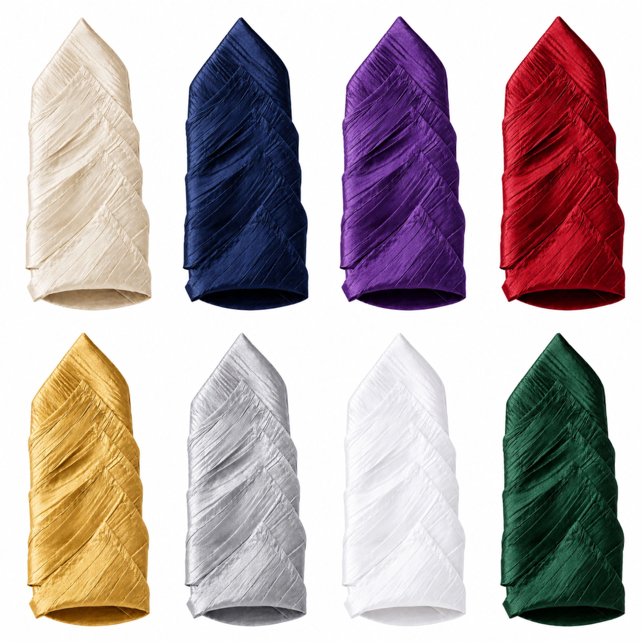 Home Collection Set of 5 20-Inch Crinkle Taffeta Dinner Napkins