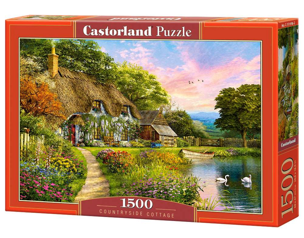 CASTORLAND 1500 Piece Jigsaw Puzzles, Countryside Cottage, Idyllic puzzle, nostalgic view, C-151998-2