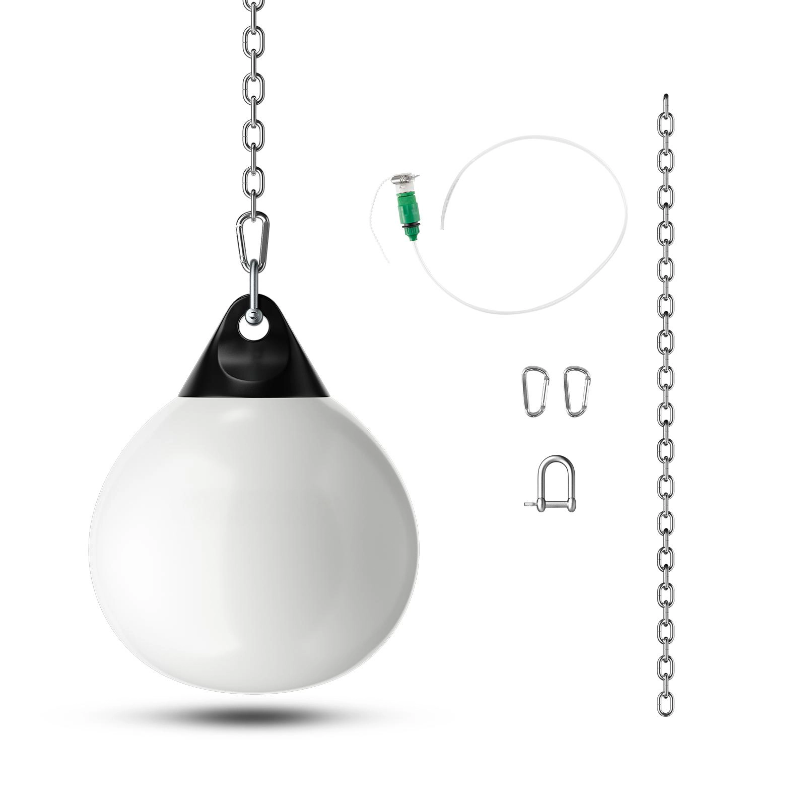 SUGIFT White Adult Water Punching Bag with Adjustable Metal Chain and 39-in Filling Hose 21-in Dia 28-in H