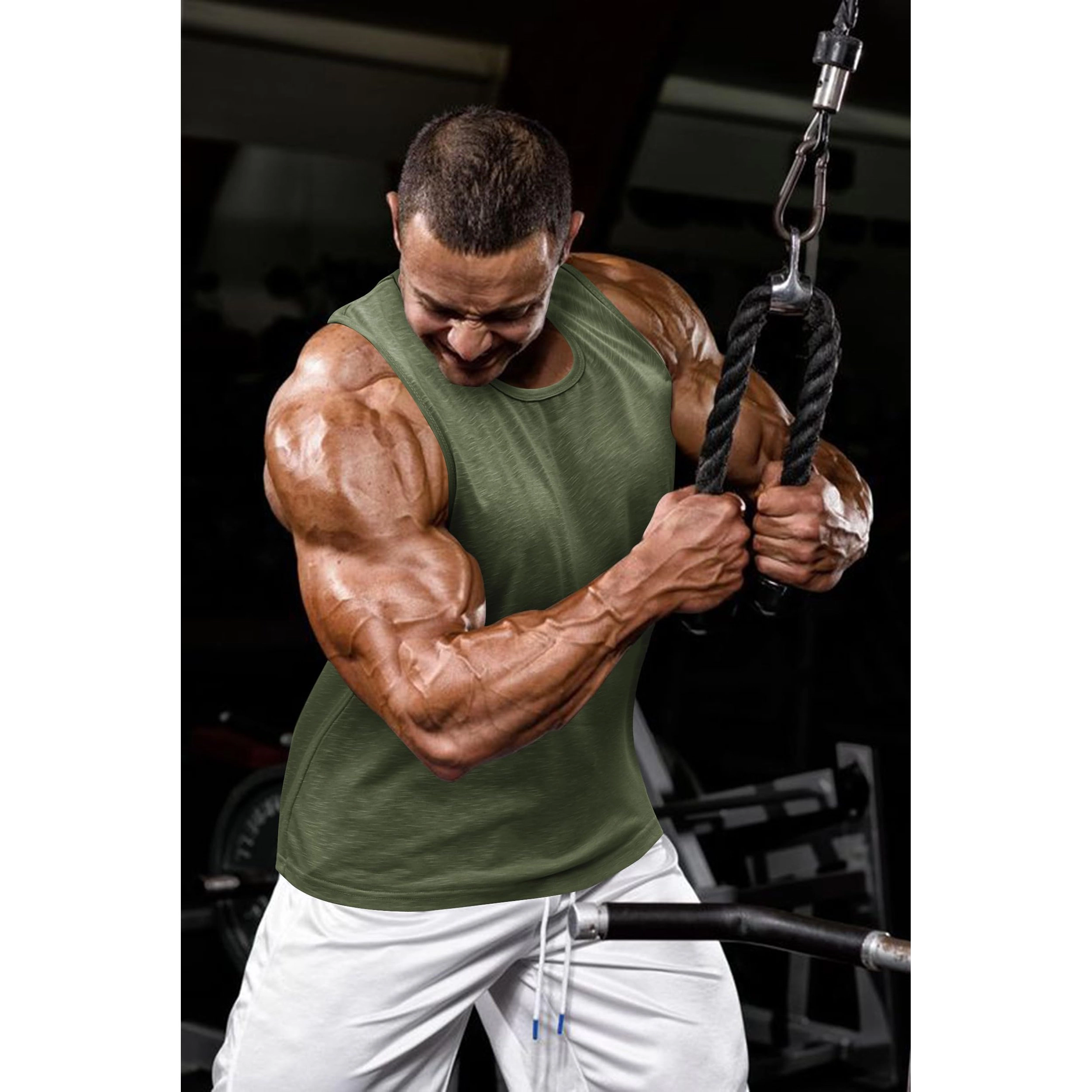 COOFANDY Men's Regular Fit Round Neck Sleeveless Gym Training Tank Top
