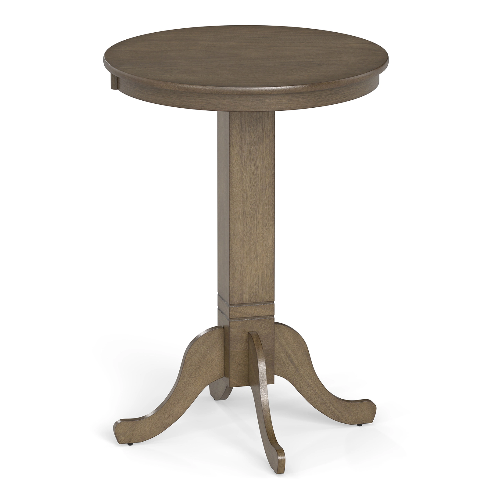 SUGIFT Rubber Wood Pub Round Dining Table with Pedestal Base 180-lb Capacity Espresso/Gray