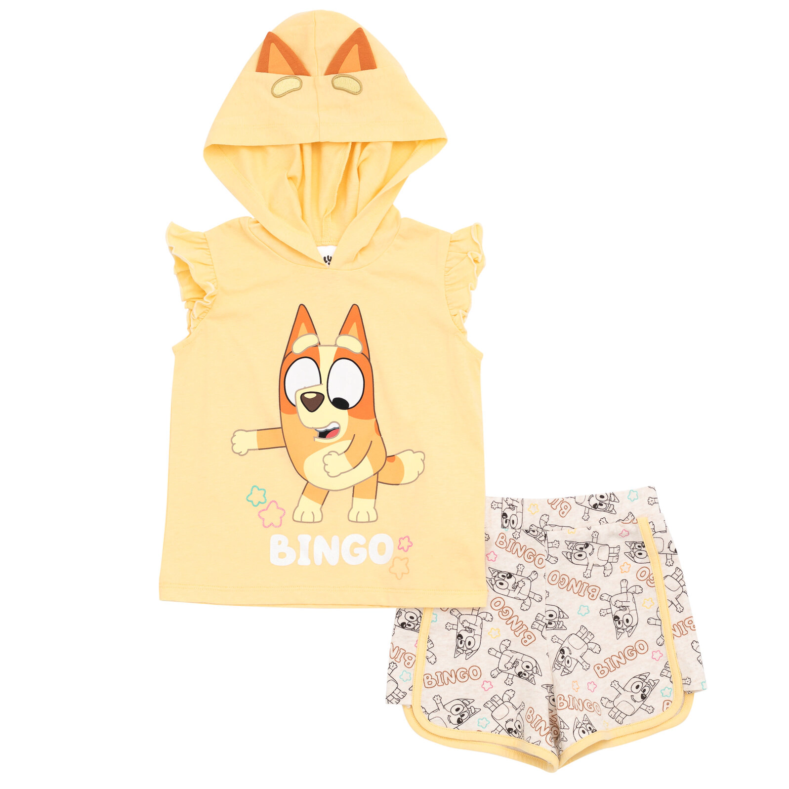Bluey Girls' Cosplay 2-Piece Hooded Tank and Shorts Set