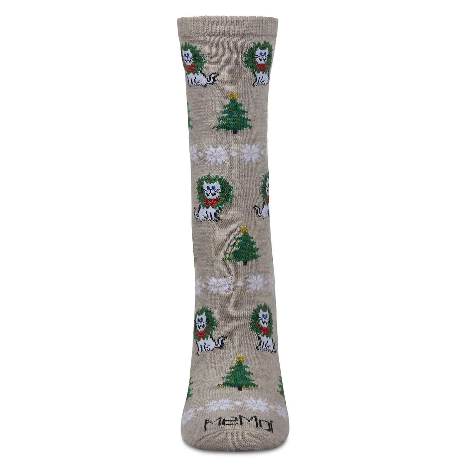 MeMoi Women's Fair Isle Cat Holiday Crew Socks