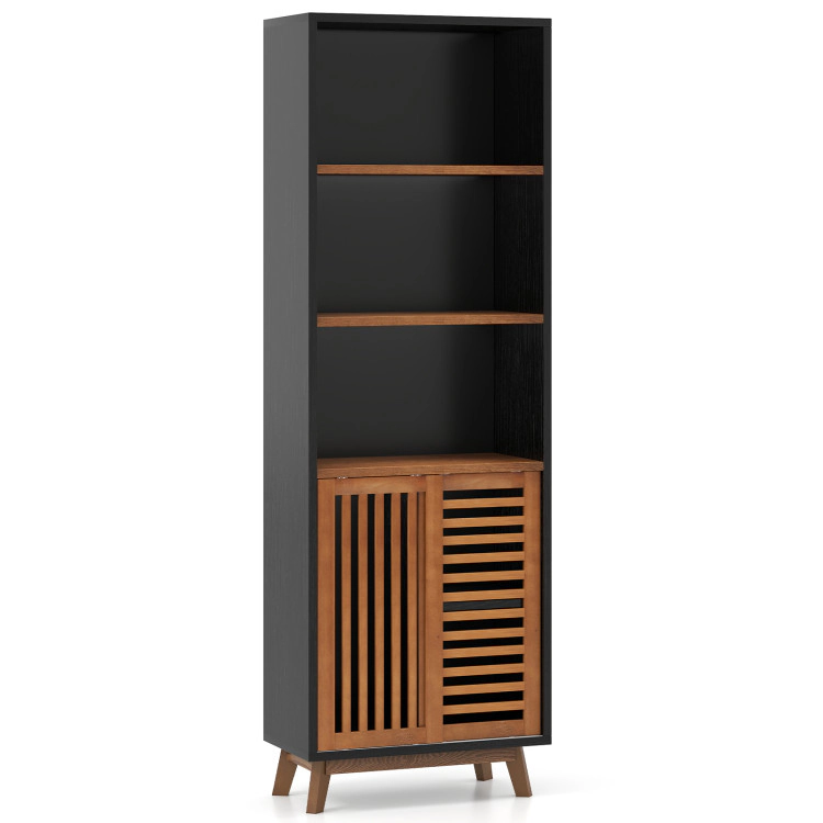 Hivvago 70 Inch 5-Tier Bookshelf with Reversible Adjustable Shelf