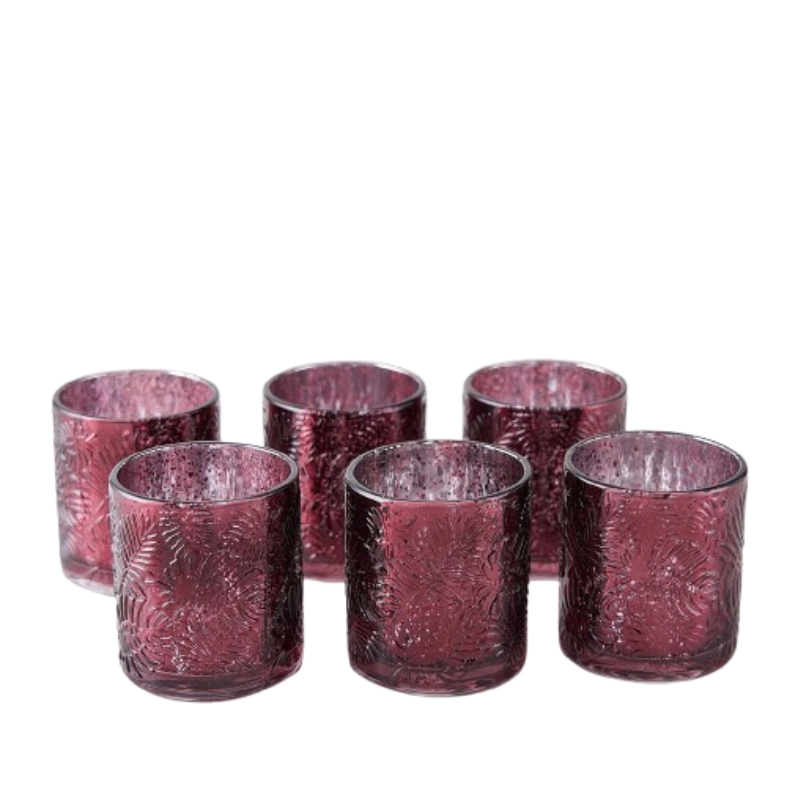 Home Collection Set of 6 3-Inch Mercury Glass Votive Candle Holders
