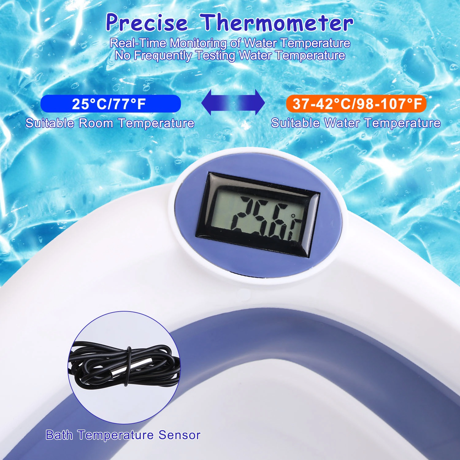 GBruno Kids' Kids' Collapsible Baby Bathtub With Thermometer