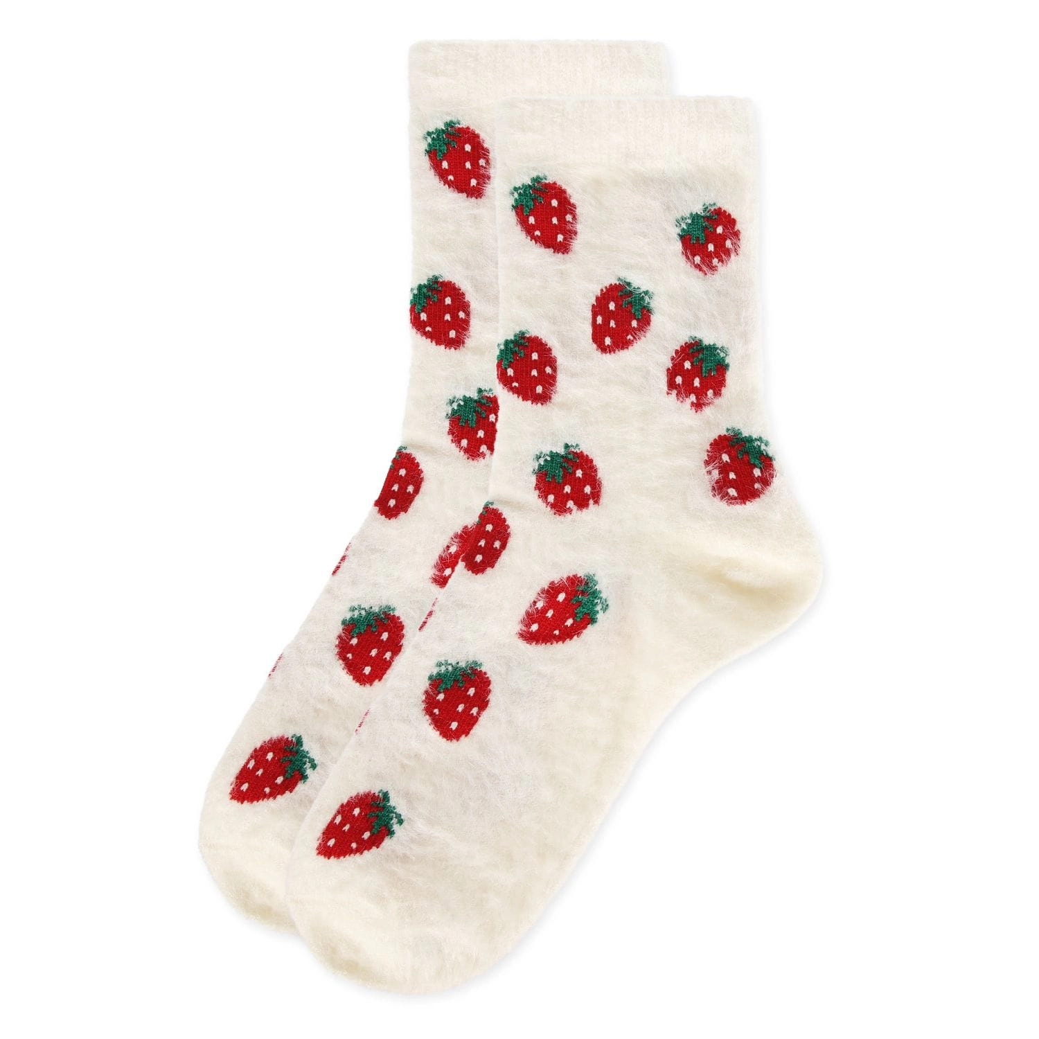 MeMoi Women's Strawberries Cozy Crew Socks