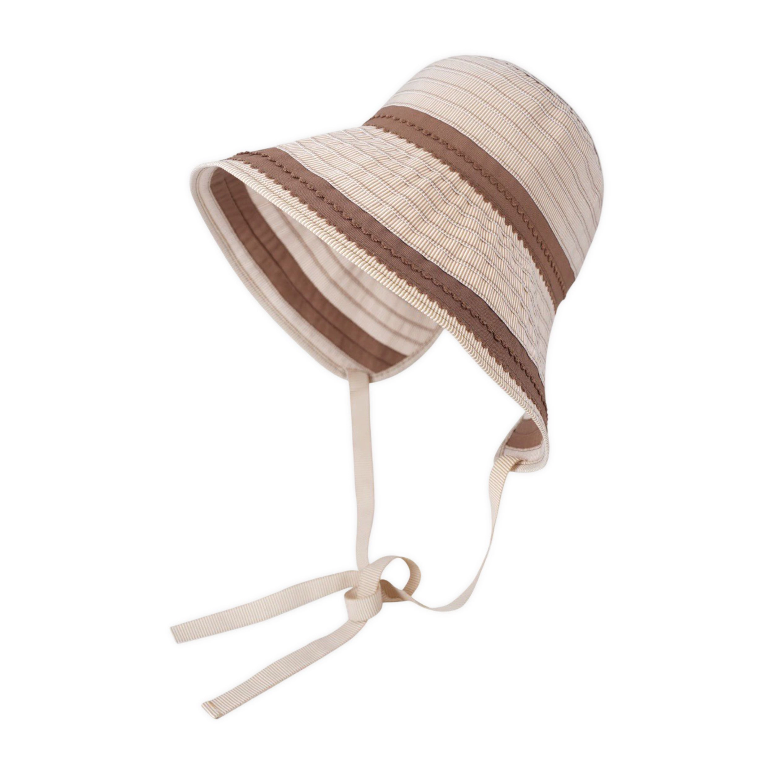 Anna-Kaci Womens Striped Bucket Sun Hat Wide Brim Adjustable Chin Strap Packable Beach