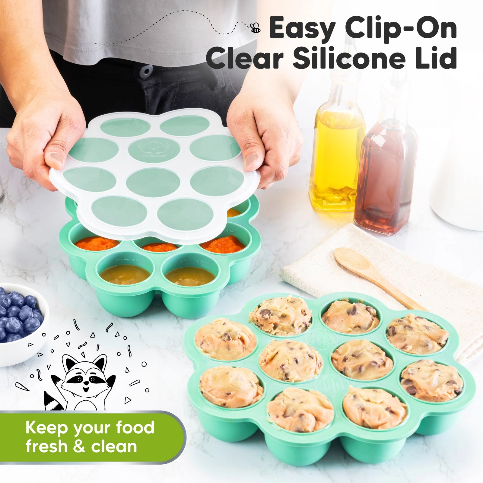 KeaBabies Prep Silicone Baby Food Tray for Boys, Girls