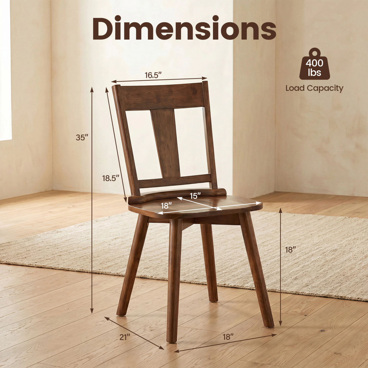 LJG Dining Chairs Set of with Solid Wood Backrest for Kitchen Dining Room