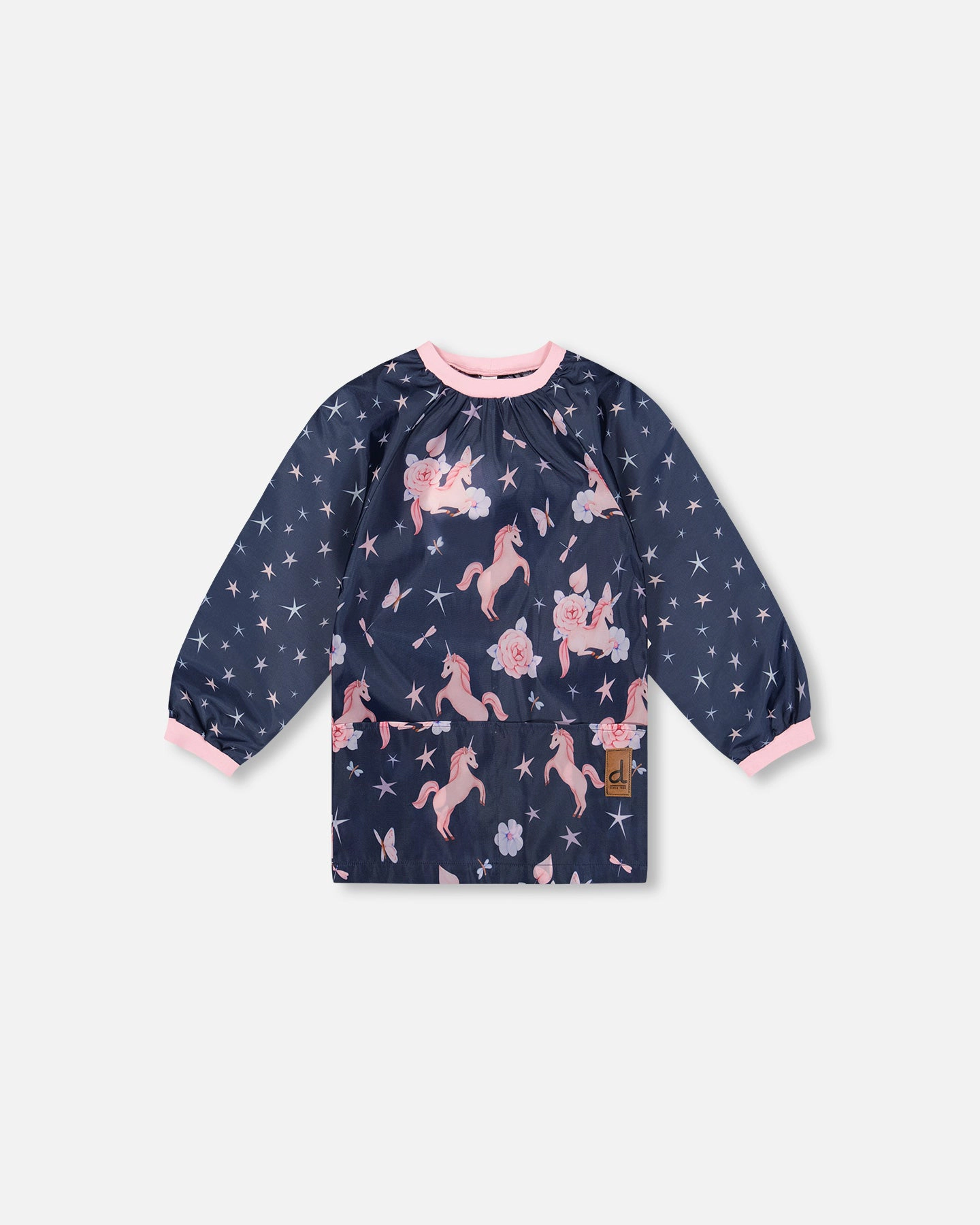Deux par Deux Boys Water-Resistant Raglan Sleeve Unicorn Print Apron