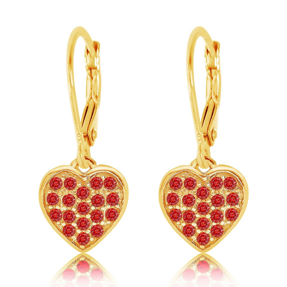 CHANTEUR Kids 18K Gold-Plated Heart Leverback Earrings - Sterling Silver, Hypoallergenic