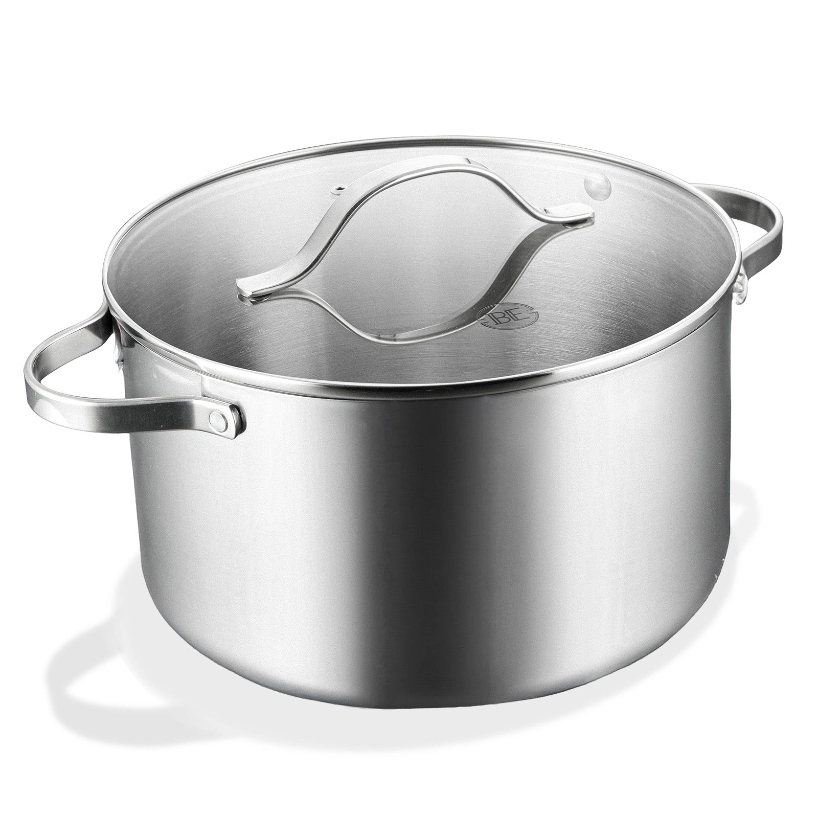 BE - LIVING Essential Series PFAS-free Tri-Ply Stainless Steel Stock Pot with Lid 10"