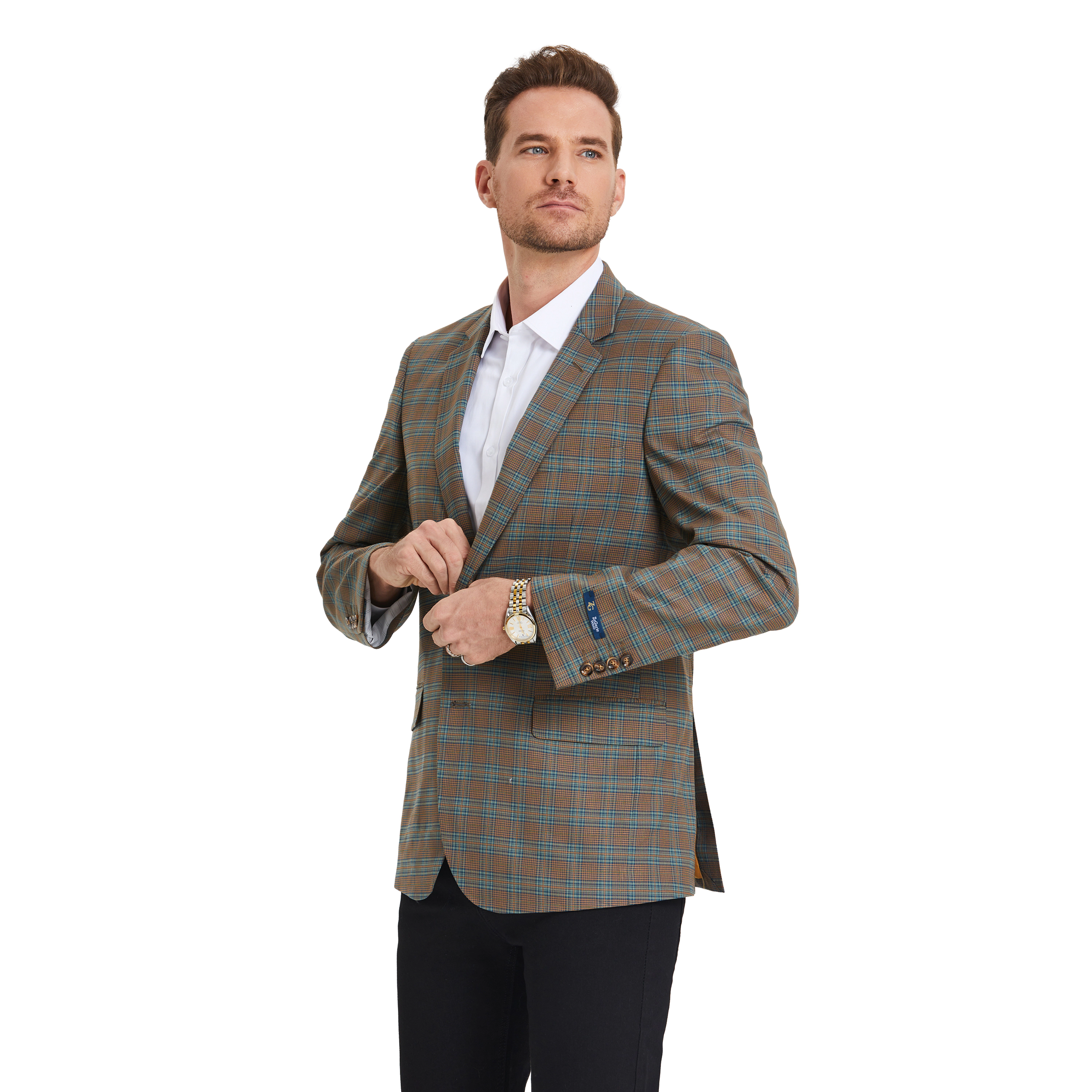 Zegarie Mens Regular Fit Plaid Sport Coat