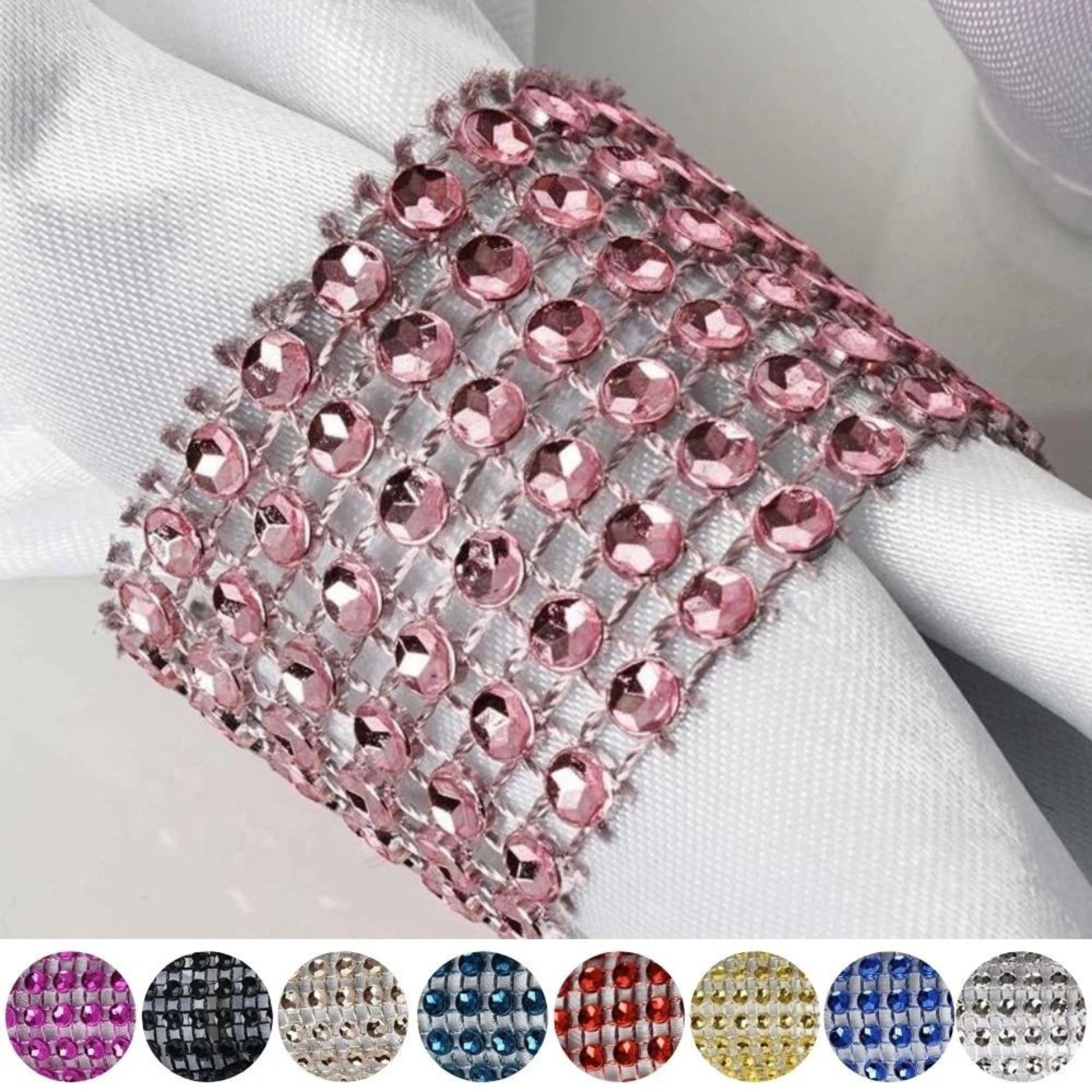 Home Collection Diamond Look Mesh Napkin Rings with Velcro