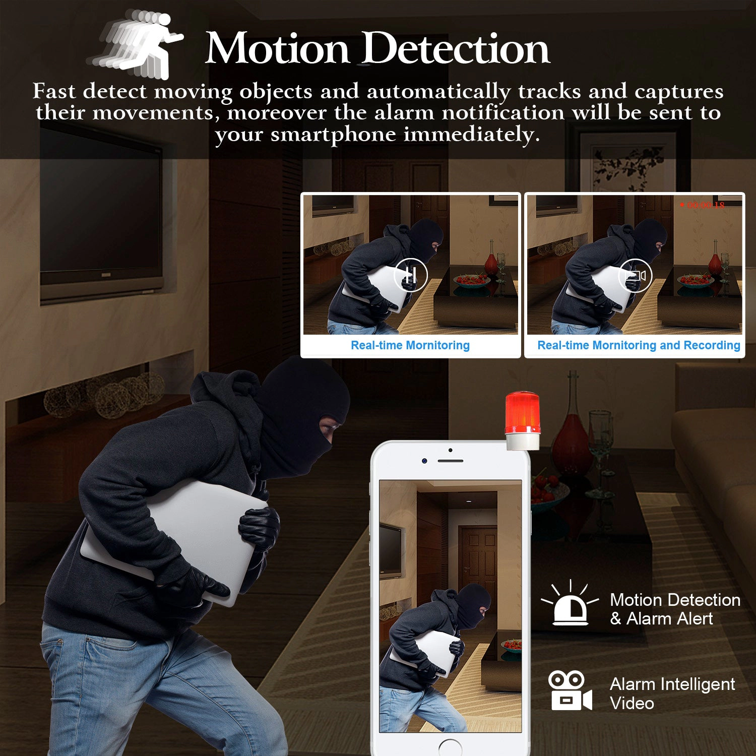 GBruno 720P WiFi IP Security Camera Night Vision