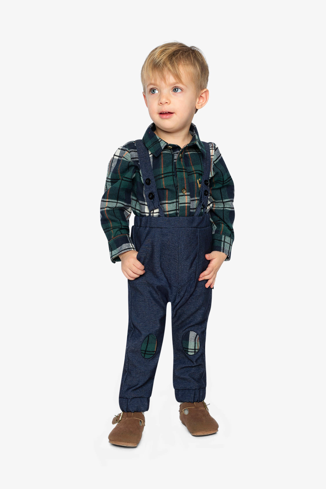 Deux par Boys Checked Top & Pants Set