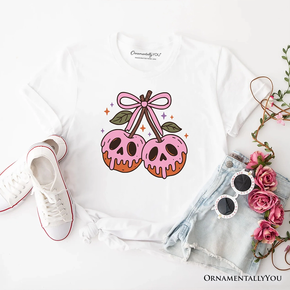 OrnamentallyYou Womens Sweet And Spooky Poison Cherries Halloween T-Shirt