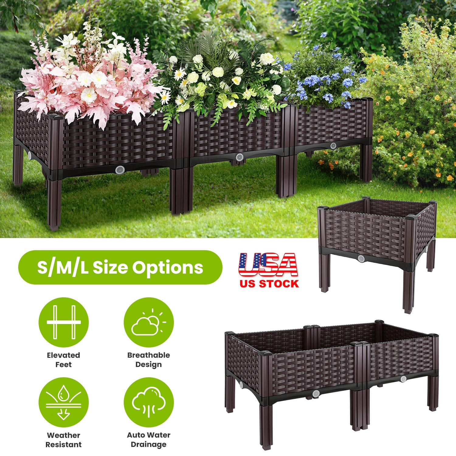 GBruno Elevated Raised Garden Bed With Legs