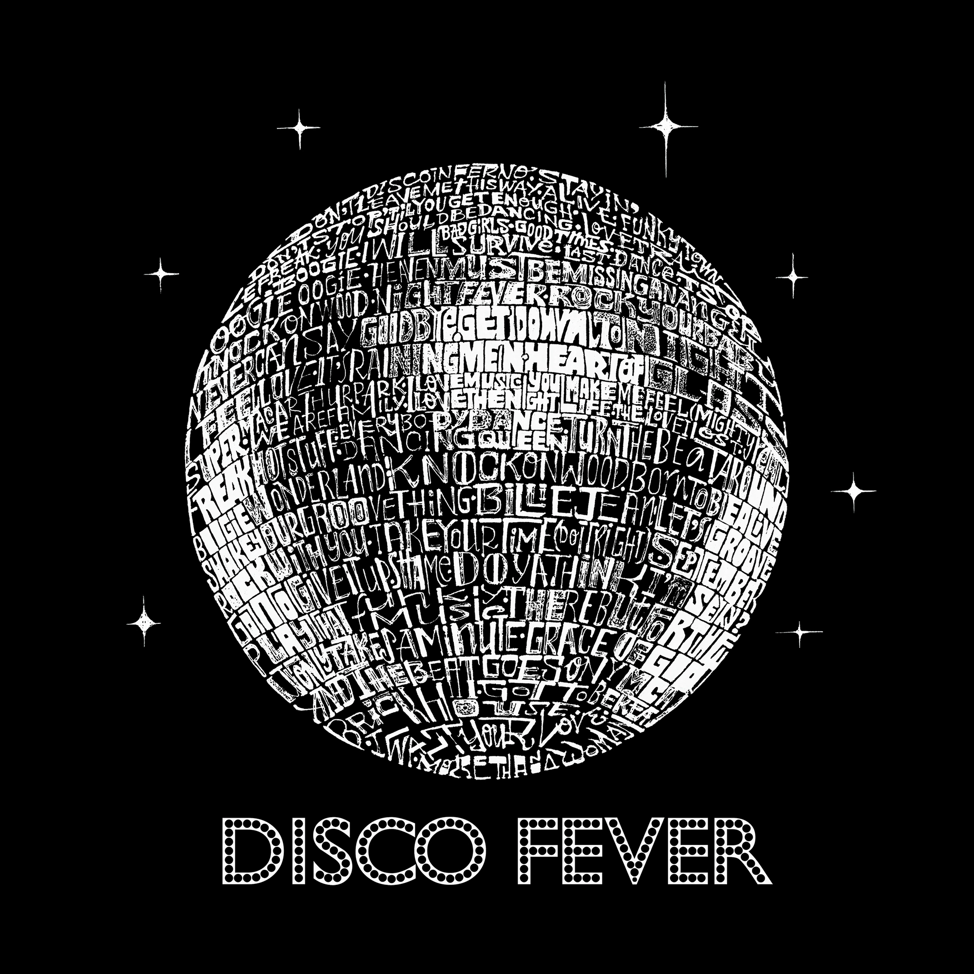 LA Pop Art Men's Word T-Shirt - Disco Ball