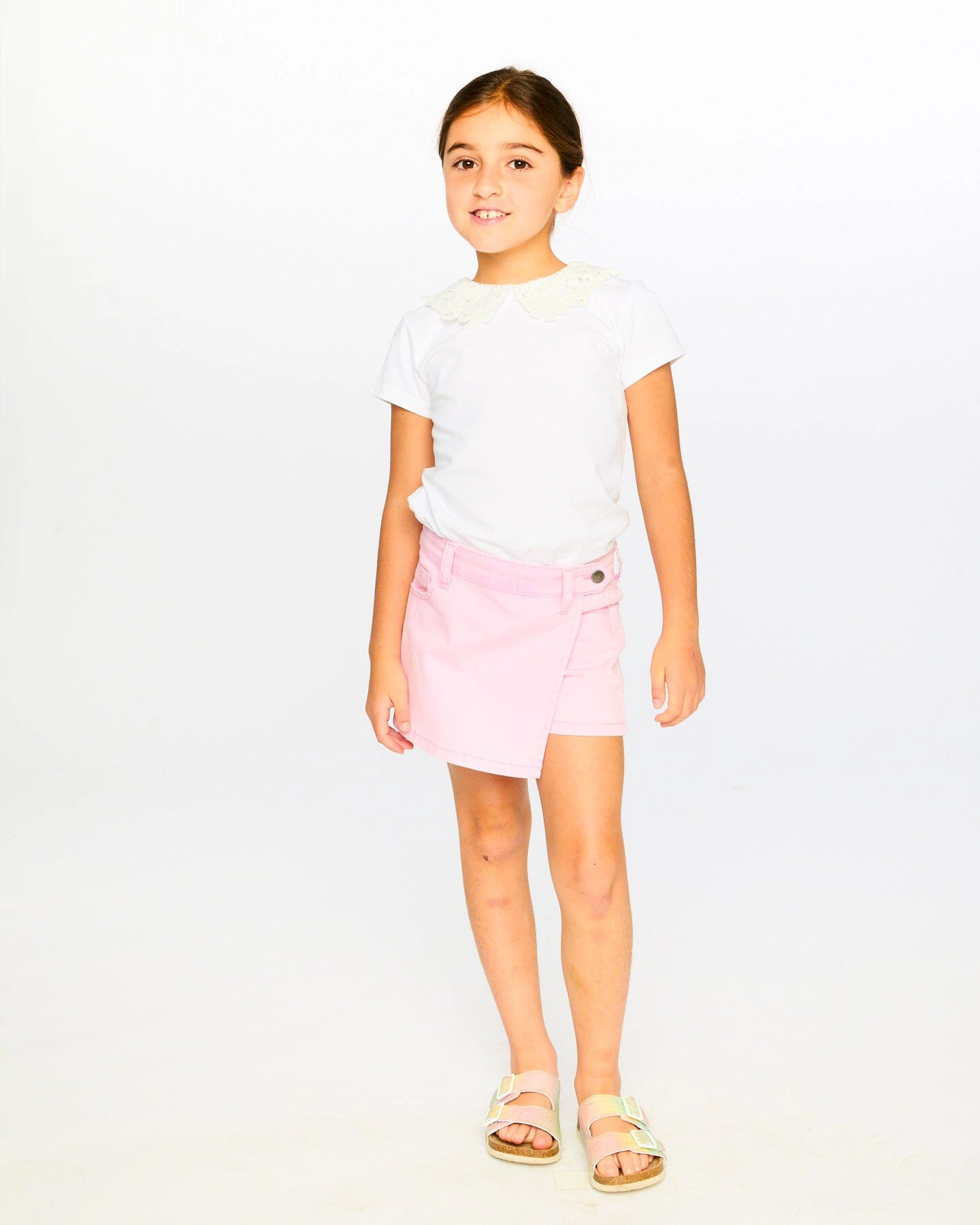 Deux par Girls Stretch Twill Front Pocket Skort