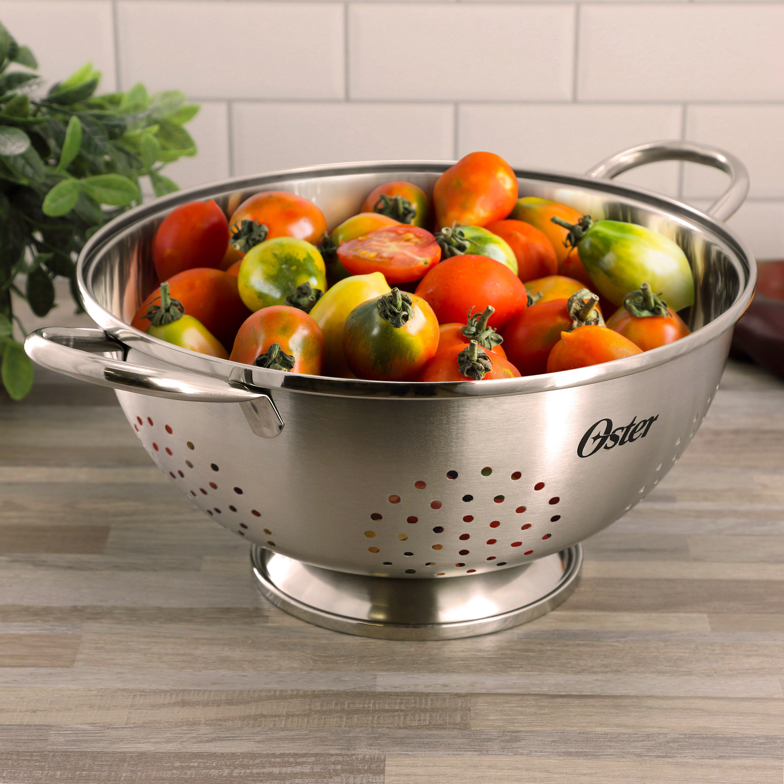 Oster Corden 5 Quart Stainless Steel Colander in Brushed Silver