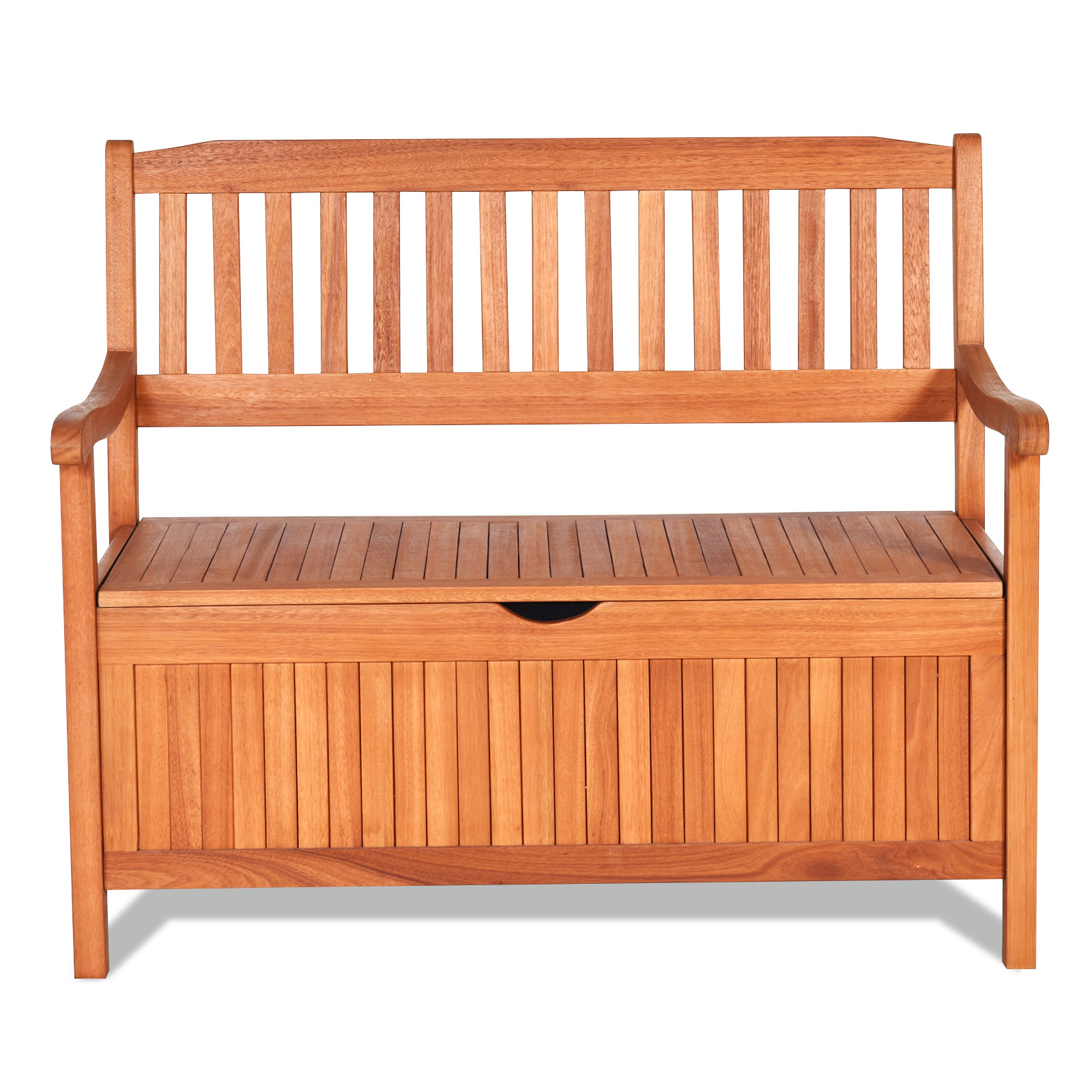 Hivvago 33 Gallon Wooden Storage Bench With Liner For Patio Garden Porch