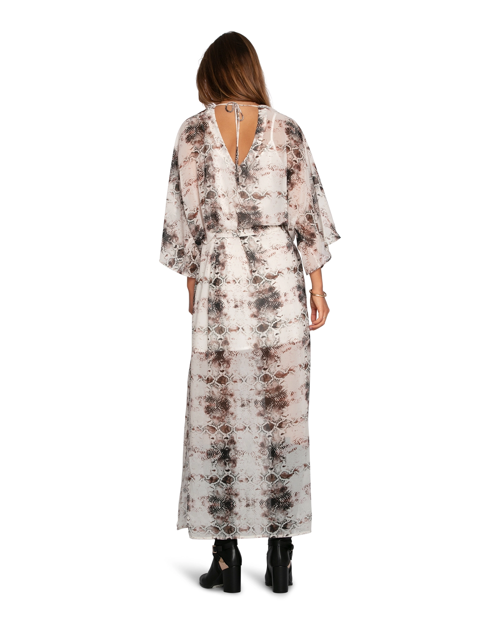 Belle & Bloom Heart On Fire Snake Print Kaftan