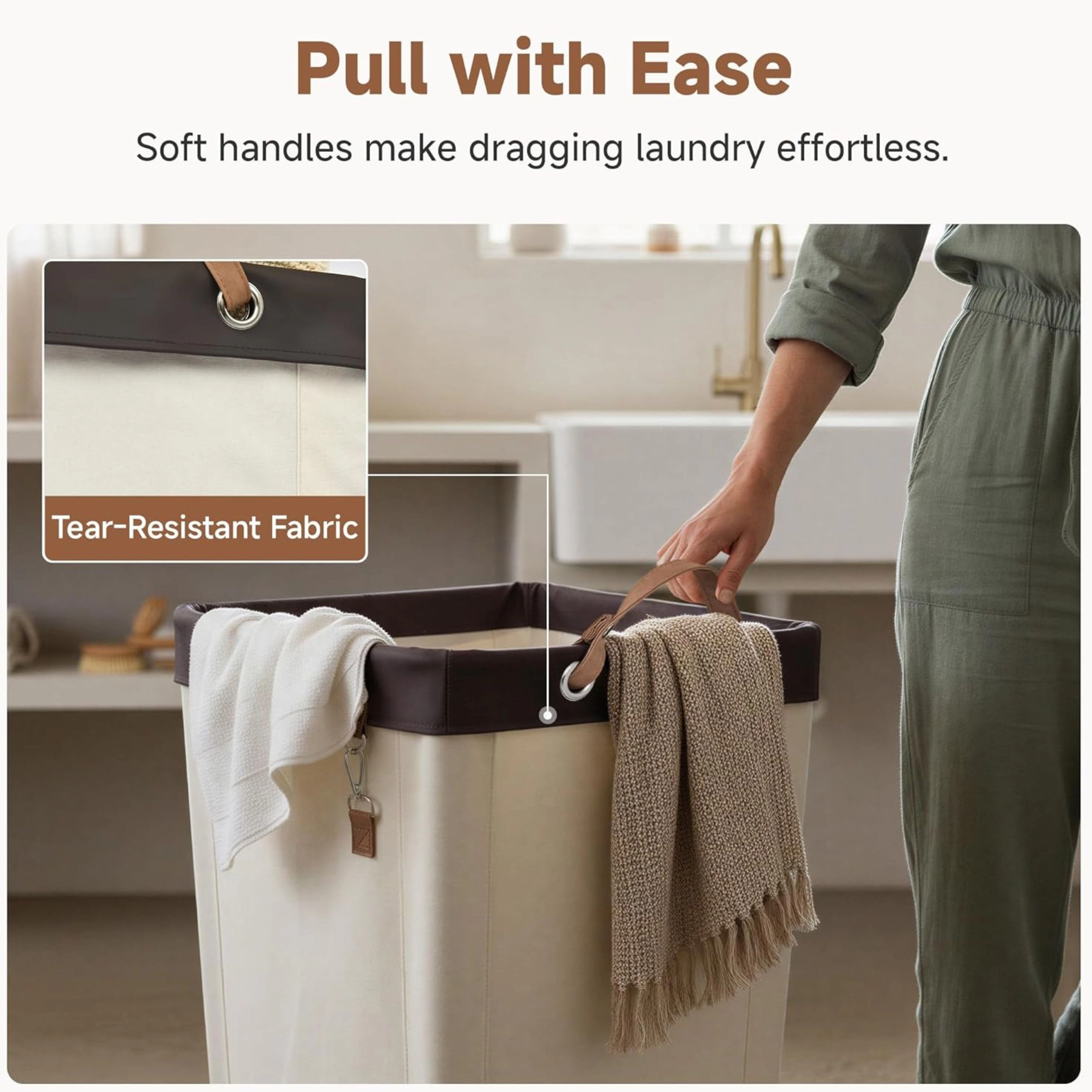Stock Preferred 160L Rolling Laundry Hamper with Wheels Large Clothes Basket